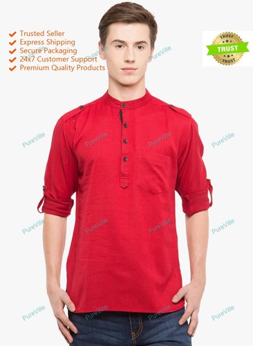 Chemise coton indien kurta - en,