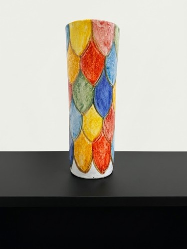 Vase céramique polychrome - vase,