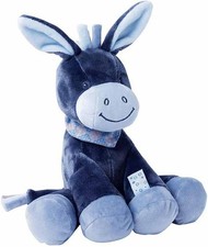 Peluche âne cheval Alex bleu grand modèle Nattou 25 cm