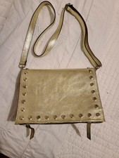 PETIT SAC A MAIN SACOCHE CUIR  OR DORÉ ITALIE