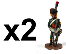 Lot de 2 Figurines Chasseurs à cheval Soldats de Plomb 1er Empire 1/32 60mm N15
