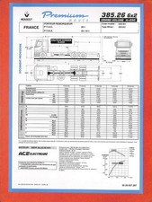 RENAULT PREMIUM / 385 . 26 6X2 GRAND VOLUME / PORTEUR REMORQUEUR / FICHE de 1996