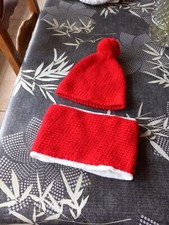 Ensemble Bonnet Et Snood  Rouge 2/3 Mois