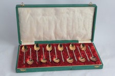 Cuillères à café argent massif vermeil Antoine Lapparra Art nouveau (59067)