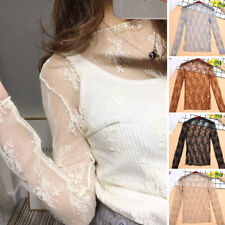 Femmes Lace Blouses Shirt Sexy