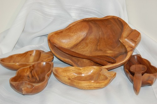 Carved wooden salad - wooden, bowl