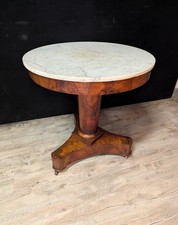 Guéridon Empire en acajou et marbre