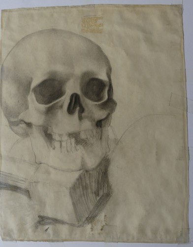 Grand dessin ancien portrait - grand,