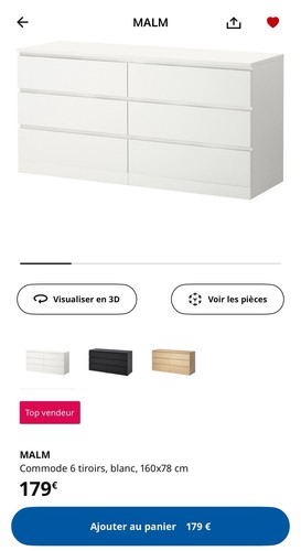 Commode tiroirs blanc - commode,