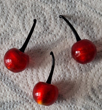 Lot de 3 cerises rouges en
