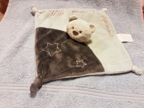 Doudou plat ours bleu noir - doudou,