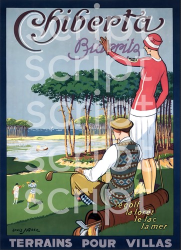 Affiche poster biarritz golf - biarritz,