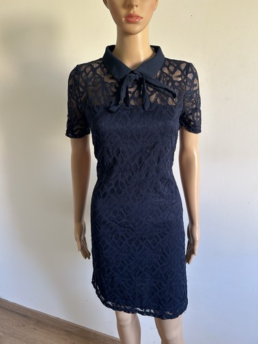 Robe marine dentelle à - marine,
