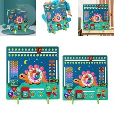 Calendrier en bois Horloge Météo Saison Temps Puzzles cognitifs pour enfants