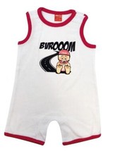 Body bébé motard manche courte blanc et rose 100% coton taille 12 à 18 mois pour