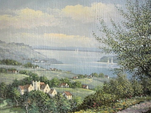 Tableau lac paysage peinture - , tableau-lac-paysage-peinture
