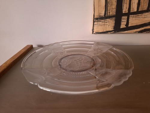 Plat verre moule art deco - verre,