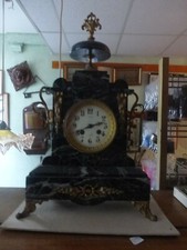 imposante ancienne grande Pendule  Napoléon III marbre fonctionne 9.5 kg 47 cm 
