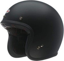 Casque Moto Jet Bell Custom 500 Noir Vintage Mat Mono ECE 2206