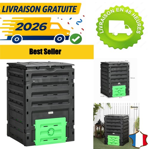 Composteur jardin outsunny - de,