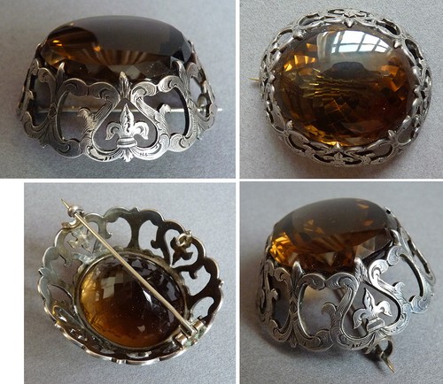 Superbe enorme broche argent - broche,