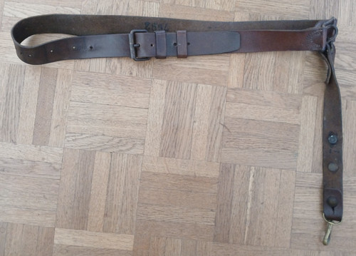 Ceinture cuir brun officier - cuir,