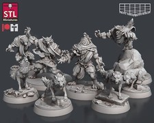 Loup Et Loup-Garou Miniature Lot Lycanthrope Bête Figurine pour Ttrpgs De D&d 5e