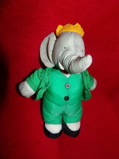 Peluche doudou Babar  Gris vert Toile Parachute 25 cm Marque BUCKINGHAM