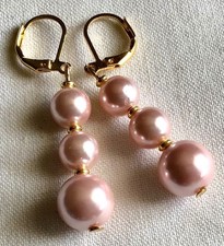 ? Boucles d’oreilles,    perles de culture roses naturelles ⭐️