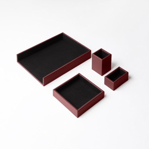 Set bureau cuir véritable - set,