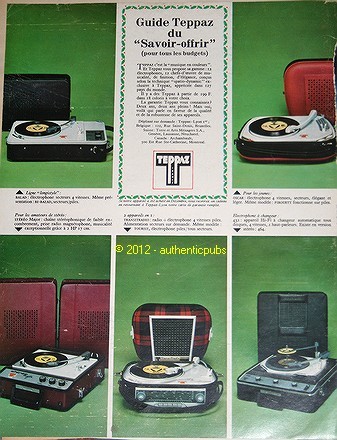 Publicite 1964 teppaz - de,