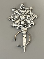 GRANDE FIBULE BERBÈRE ANCIENNE - ARGENT MASSIF/  BIJOUX ANCIEN VINTAGE