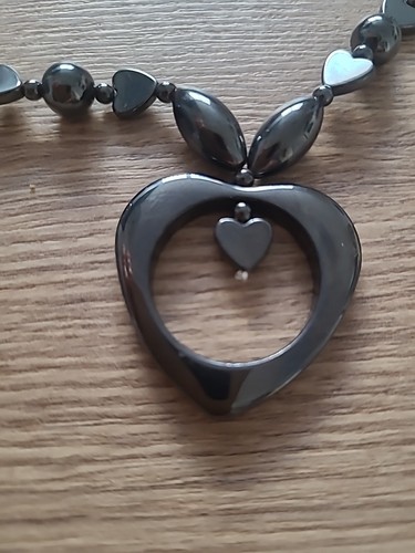 Collier cœur hématite - collier,