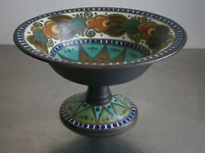 COUPE SUR PIED ART DECO CERAMIQUE PLAZUID GOUDA  VIDE POCHE 1930 ANCIEN