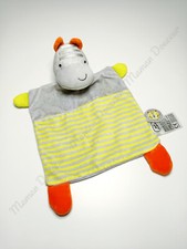 Doudou Plat Zèbre Hippopotame Gris Orange Vert Rayé Lion  Mots D'enfants Leclerc