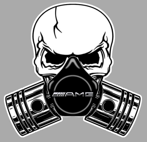 Amg pistons skull sticker - amg,