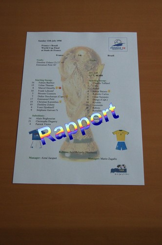 Rapport finale coupe - coupe, du