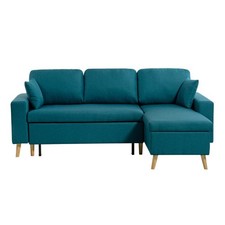 Canapé d'Angle Réversible Convertible "Koli" 227cm Bleu Pétrole