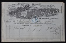 Facture 1933 Camembert SAISON