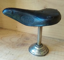 Ancienne selle de vélo en cuir miniature publicitaire de la "Cie Continentale".