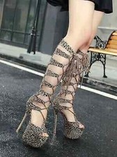 Sandales Beige Animal Lacets