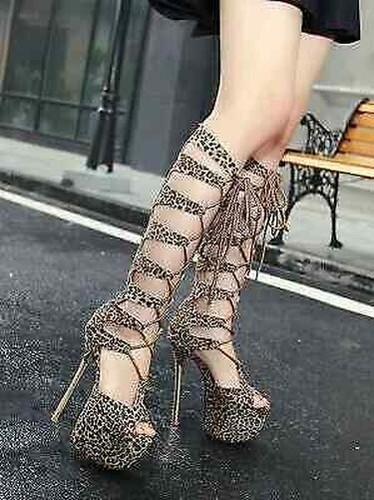 Sandales beige animal lacets - sandales,