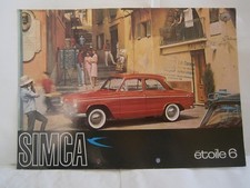 Catalogue  voiture  pub auto  prospectus Simca étoile 6