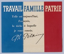 Vichy Travail famille Patrie