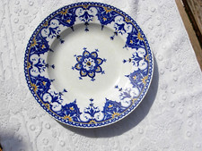 BELLE ASSIETTE bleue  ancienne signé U & C CLUNY SARREGUEMINES èpoque année 1875