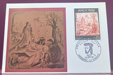 CARTE maximum premier jour 1967 ANDORRE FRESQUE DU XVI SIECLE MAISON DES VALLEES