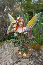 AF065  D GRANDE STATUETTE FIGURINE FEE CERF  BICHE  ELFE  HEROIC  MM    -30%