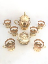 Service à thé oriental doré 6 tasses