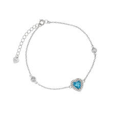 Bracelet Coeur bleu en Argent