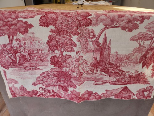 Ancien coupon tissu toile - de,